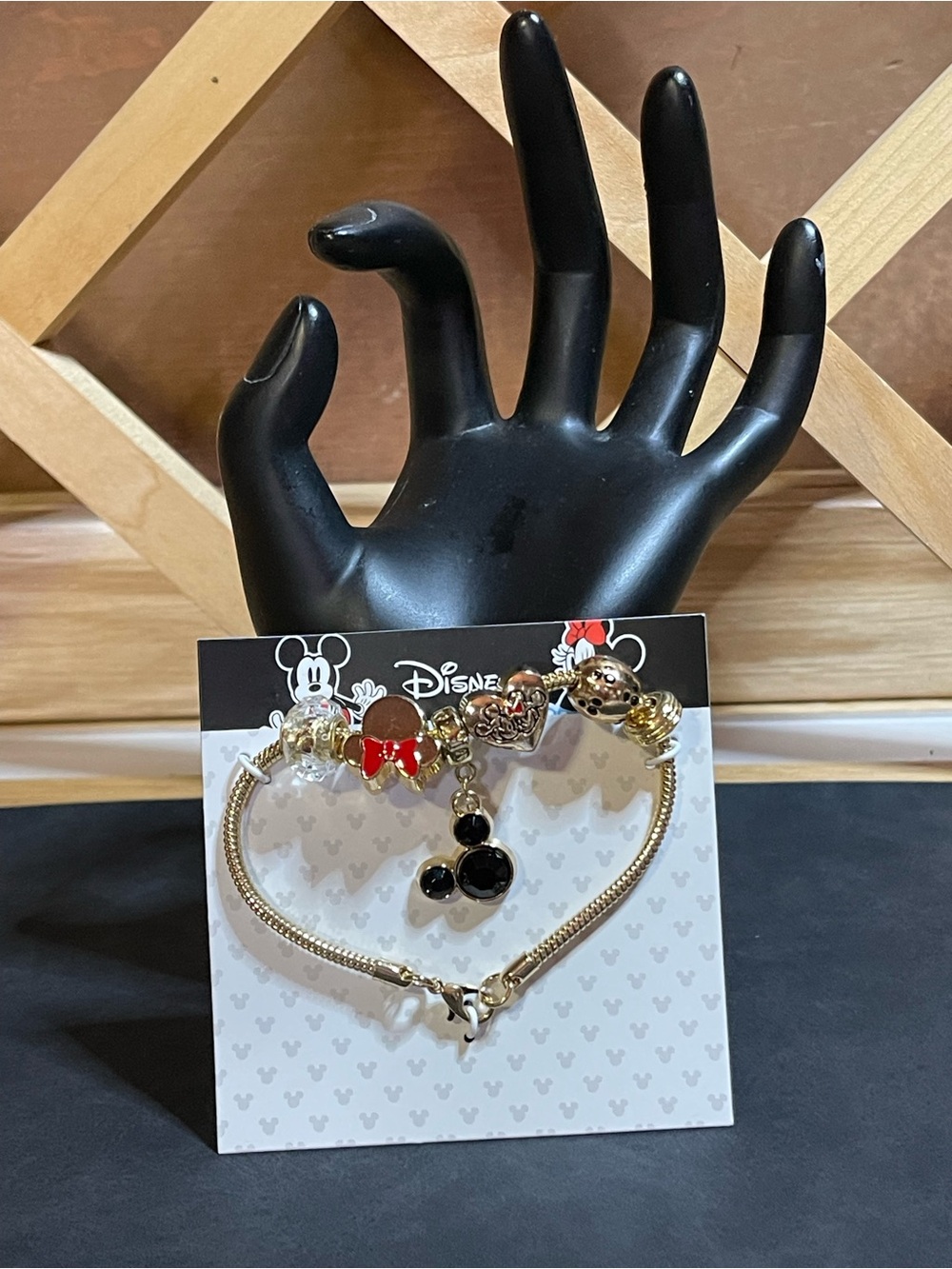Disney Minnie/ Mickey Mouse 7” Charm Bracelet/ NWT / 6 Charms